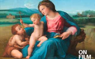 Cropped image of the "Alba Madonna" painting by Raphael.