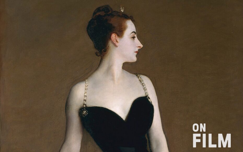 The painting Portrait of Madame X by John Singer Sargent. This painting features a woman with dark hair in a black dress.