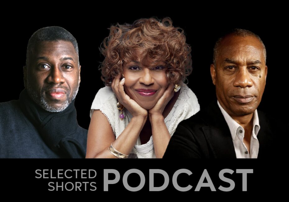 Teagle F Bougere, a man with short hair with a dark scarf around his neck, Pauletta Washington, a smiling woman with her head resting in her hands, and Joe Morton, a man with a serious look, all facing the camera