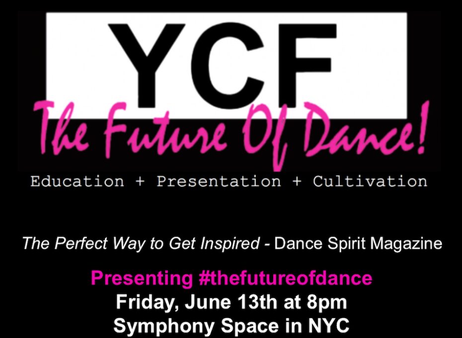 The YCF logo and slogan appear in white and pink text at the top of the image over a black background.
