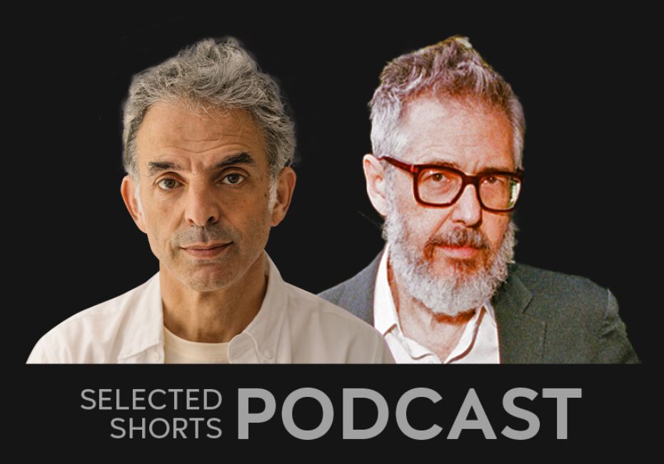 Etgar Keret, a man with short gray hair, and Ira Glass, a man with glasses and a busy gray beard.