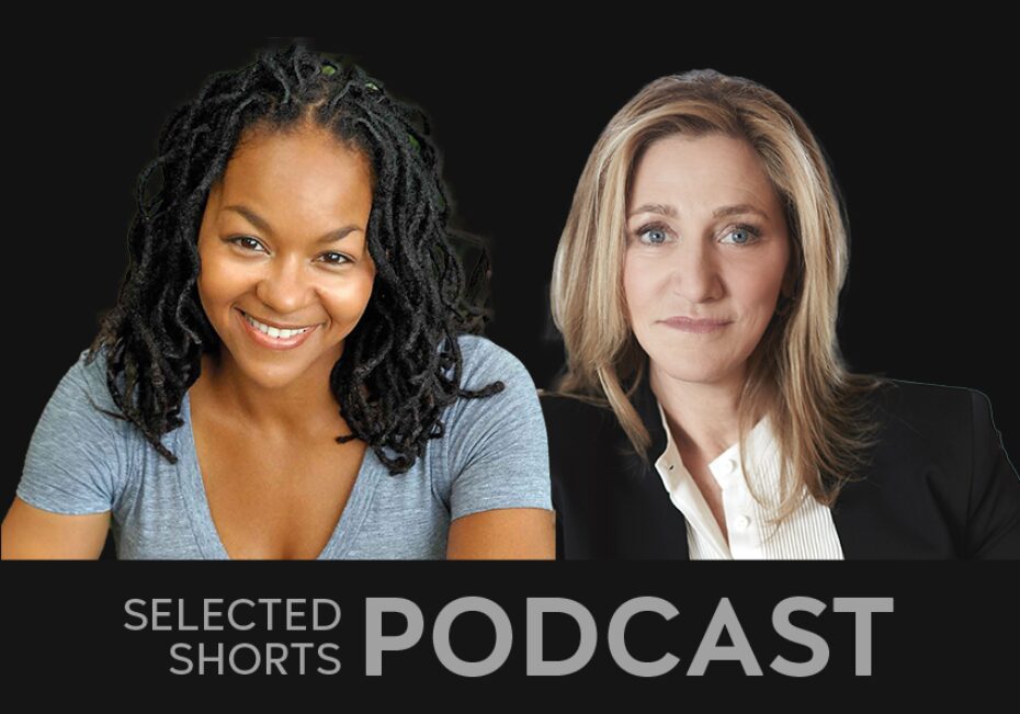 Headshots of Crystal Dickinson and Edie Falco are featured against a black background.