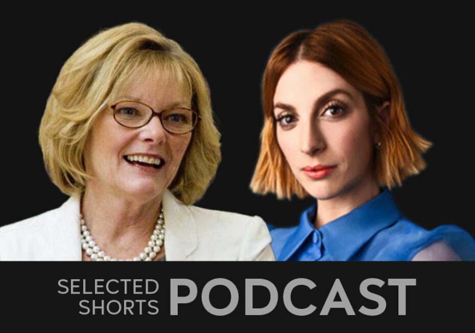 Headshots of Jane Curtin and Molly Bernard are featured against a black background.