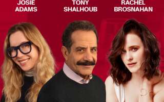 Images of Tony Shalhoub, Josie Adams, and Rachel Brosnahan against red background.