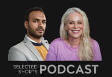 Arjun Gupta, a man with short, dark hair looking straight ahead is next to Jane Kaczmarek, a smiling woman with long grey hair.