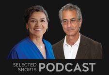 Sonia Manzano, a smiling woman, and David Strathairn. a man with gray hair and glasses.