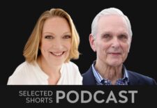 Kristine Nielsen, a smiling woman, and Keir Dullea, an elderly man with white hair are seen together.