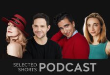 Headshots of Patricia Clarkson, Santino Fontana Dylan Marron and Sarah Mezzanotte are featured against a black background.