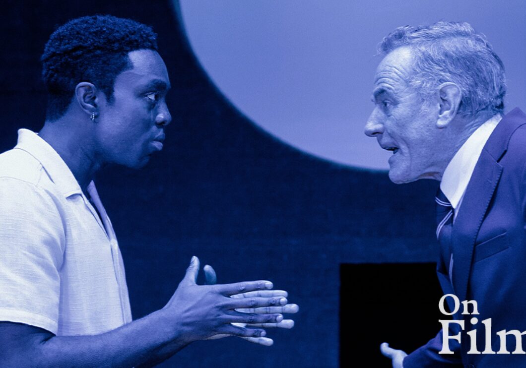 A still from All My Sons of two men talking.