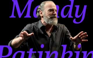 Mandy Patinkin with overlayed purple text that says, "Mandy Patinkin."